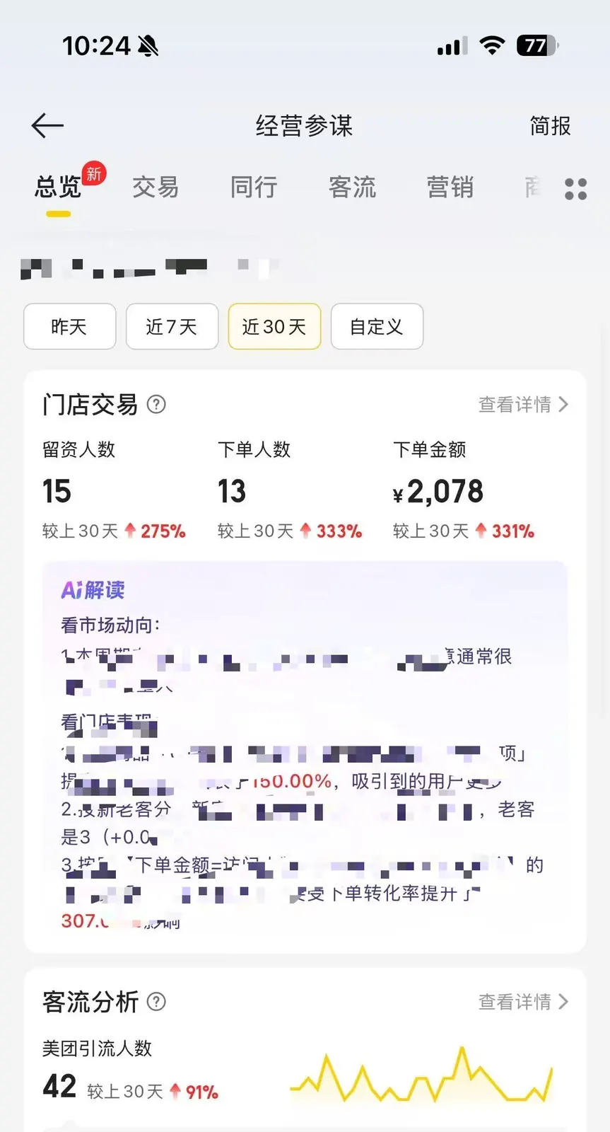 第一个月增长数据