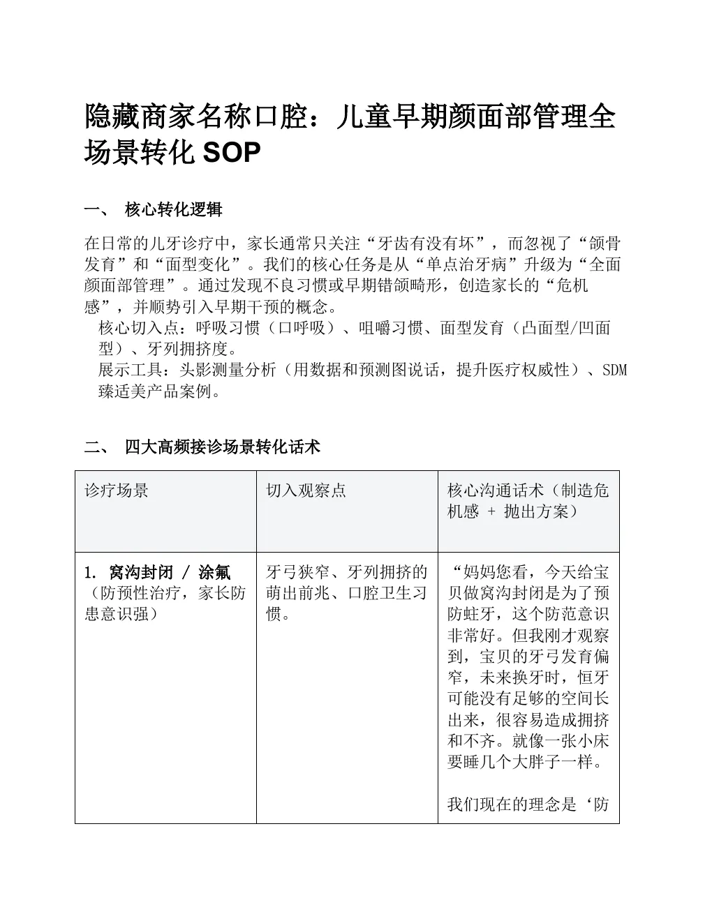 儿童早期矫正场景转化SOP 第1页